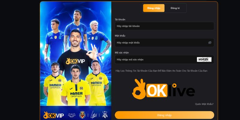 một số thao tác khi đăng nhập oklive